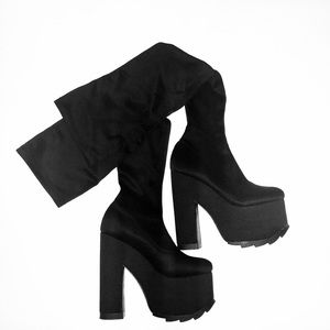 Discontinued YRU Labyrinth thigh high Boots